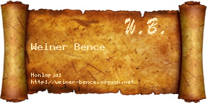 Weiner Bence névjegykártya